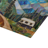 Buntglas-Camper-Berglandschaft Schneidebrett (Ecke)