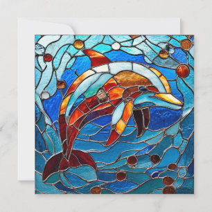 Buntglas-Delfin
