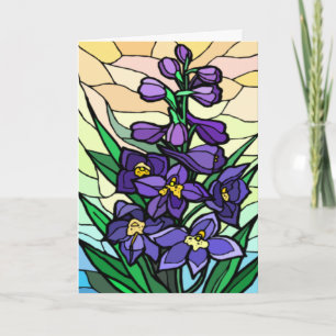 Buntglas Dendrobium Karte