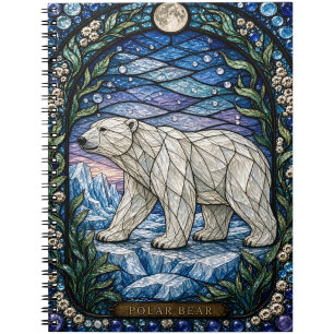 Buntglas-Eisbär auf Packeis Illumina Notizblock