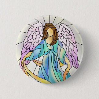 Buntglas-Engel Button