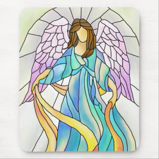 Buntglas-Engel Mousepad