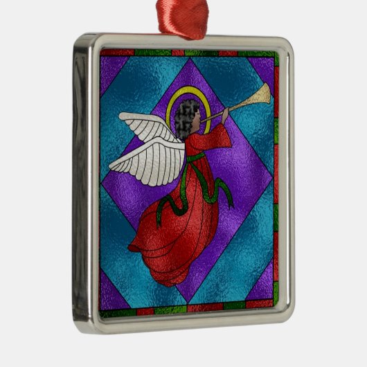 Buntglas-Engel Ornament Aus Metall (Rechts)
