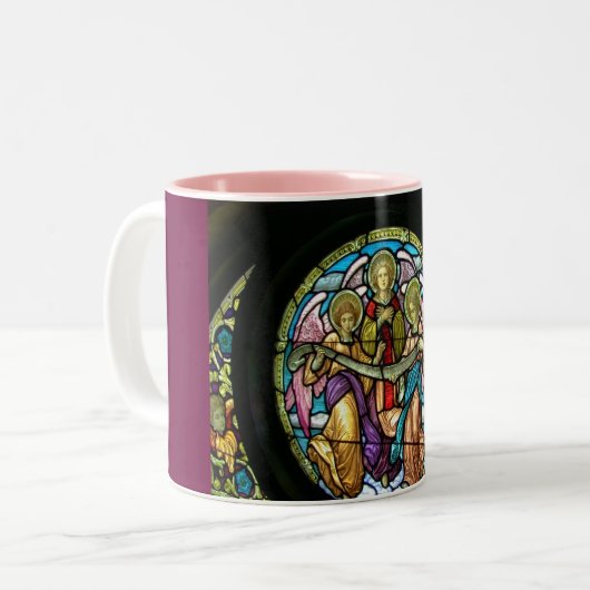 Buntglas-Engel--Tasse Zweifarbige Tasse (Vorderseite Links)