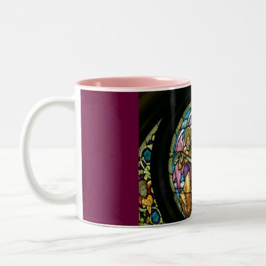 Buntglas-Engel--Tasse Zweifarbige Tasse (Links)