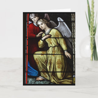 Buntglas-Engels-leere Karte