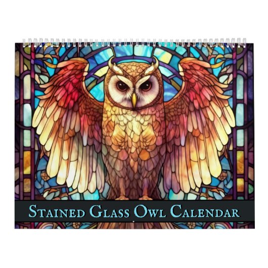 Buntglas-Eule Kalender (Titelbild)