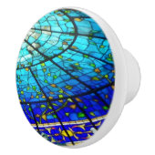 Buntglas-Fach-Zug Keramikknauf (Rechts)