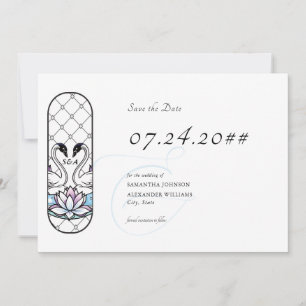 Buntglas Fantastische Schwäne Seerosen Hochzeit Save The Date