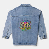Buntglas Farbige Lotusblume Jeansjacke (Rückseite)