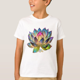 Buntglas-Farbige Lotusblume T-Shirt