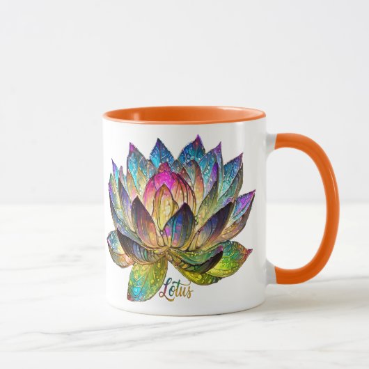 Buntglas Farbige Lotusblume Tasse (Rechts)