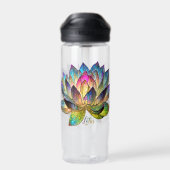 Buntglas Farbige Lotusblume Trinkflasche (Rückseite)
