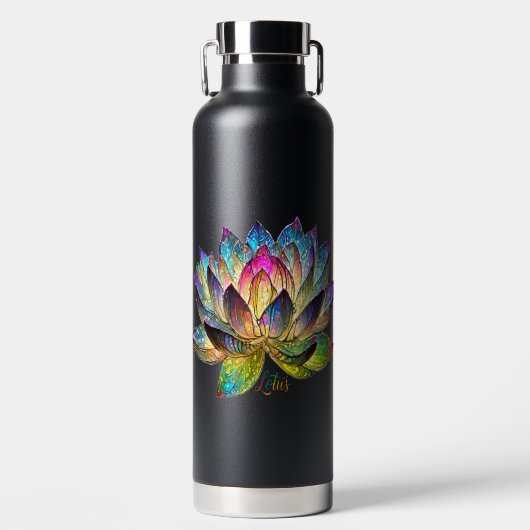 Buntglas Farbige Lotusblume Trinkflasche (Vorderseite)