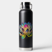 Buntglas Farbige Lotusblume Trinkflasche (Rückseite)