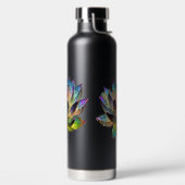 Buntglas Farbige Lotusblume Trinkflasche (links)