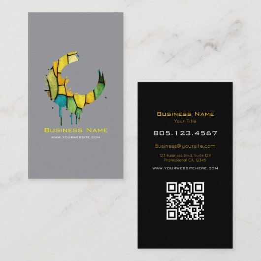 Buntglas-Farbschwung-Design – Anpassbar Visitenkarte (Vorne/Hinten)