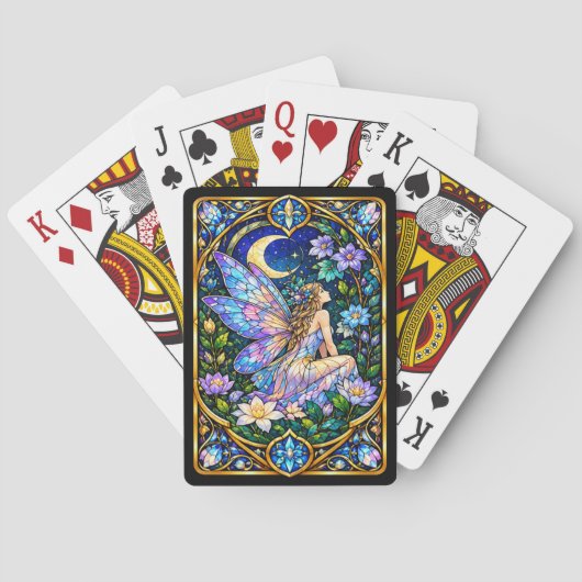 Buntglas-Fee Spielkarten (Rückseite)