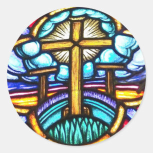Buntglas-Fenster-Aufkleber Runder Aufkleber