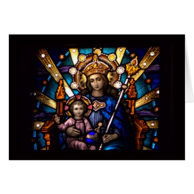 Buntglas-Fenster Madonna u. Kind (Vorderseite (Horizontal))
