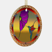 Buntglas-Fenster-Türkis-Kolibri Keramikornament (Rechts)