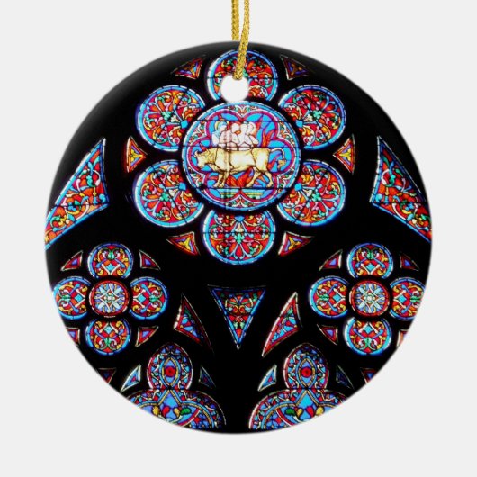 Buntglas-Fenster-Verzierung Keramik Ornament (Vorne)