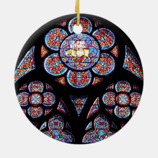 Buntglas-Fenster-Verzierung Keramik Ornament (Hinten)