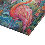 Buntglas-Flamingo Schneidebrett (Ecke)
