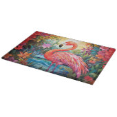 Buntglas-Flamingo Schneidebrett (Ecke)