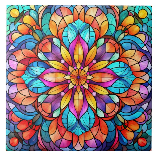 Buntglas  fliese (Vorderseite)