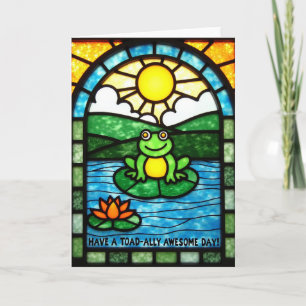 Buntglas-Frosch-Geburtstagskarte Karte