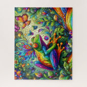 Buntglas-Frosch-Puzzle Puzzle (Vertikal)