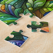 Buntglas-Frosch-Puzzle Puzzle (Seite)