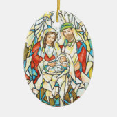 Buntglas-Geburt Christis-Malerei Keramik Ornament (Vorne)
