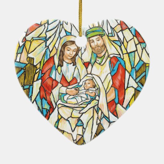 Buntglas-Geburt Christis-Malerei Keramikornament (Hinten)