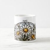 Buntglas-Geburtsblume April Gänseblümchen Name Kaffeetasse (Mittel)