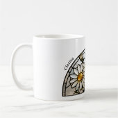 Buntglas-Geburtsblume April Gänseblümchen Name Kaffeetasse (Links)