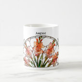 Buntglas-Geburtsblume August Gladiole Name Kaffeetasse (Mittel)