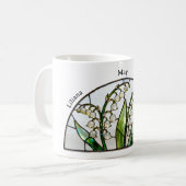 Buntglas-Geburtsblume Mai Maiglöckchen Kaffeetasse (Vorderseite Links)