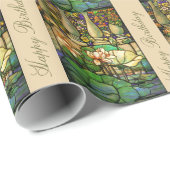 Buntglas-Geburtstags-Packpapier Geschenkpapier (Rolleneckpunkt)