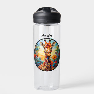 Buntglas-Giraffe personalisiert Trinkflasche