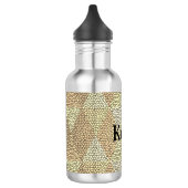 Buntglas Gold Diamantmuster Edelstahlflasche (Links)