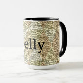Buntglas Gold Diamantmuster Tasse (VorderseiteRechts)