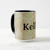 Buntglas Gold Diamantmuster Tasse (Vorderseite Links)