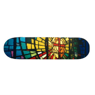 Buntglas-helles Prisma färbt Skateboardplattform Skateboard