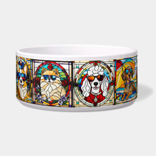 Buntglas-Hundefüssel für kleine Hunde Napf
