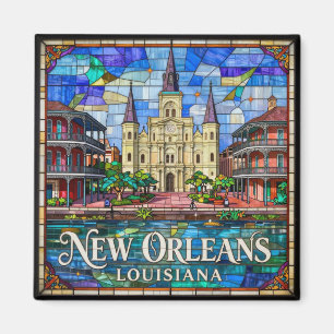Buntglas im French Quarter von New Orleans 🎷 Magnet