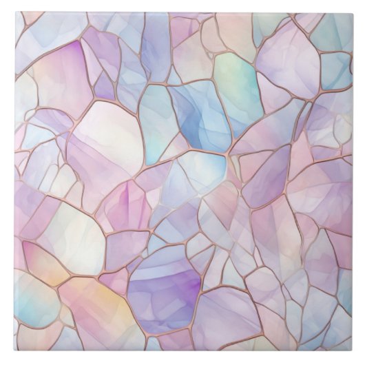 Buntglas im Pastell-Look Fliese (Vorderseite)