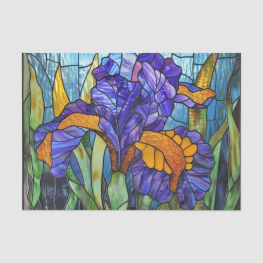 Buntglas-Iris 2D Seidenpapier (Vorderseite)