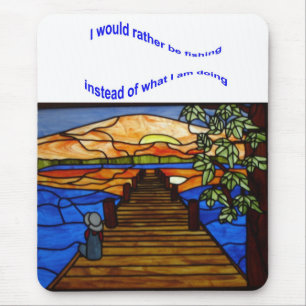 Buntglas-Jungen-Fischen Mousepad
